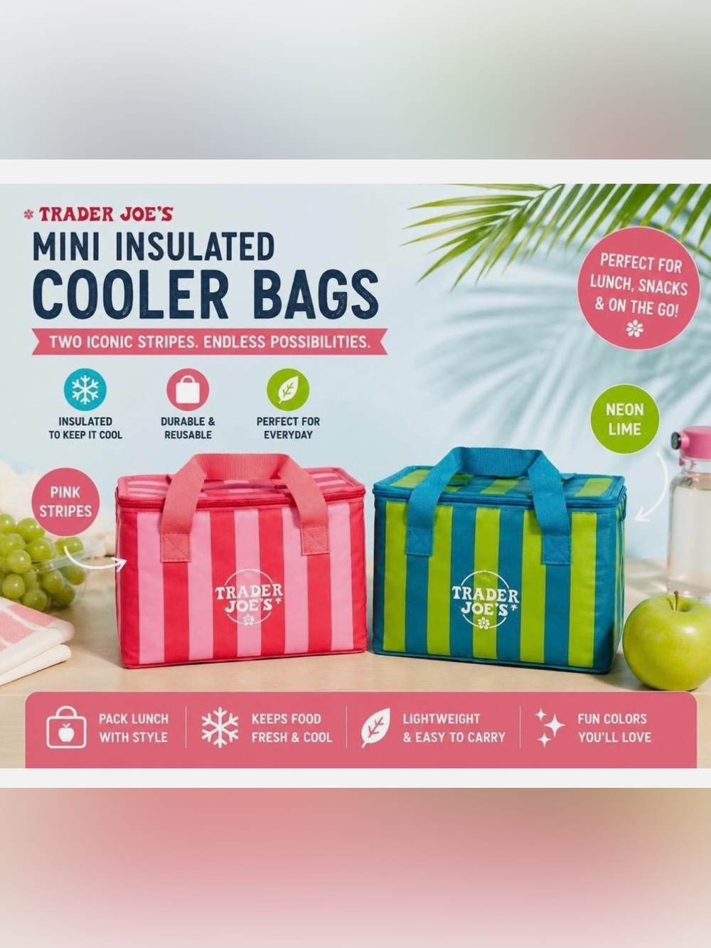 Trader Joe's Blue Insulated Mini Bag - Multi-use! Blue - Picture 5 of 5